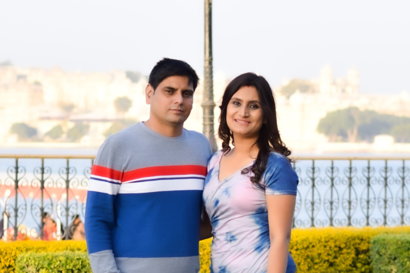 Varsha Rao is posing with her husband Abhay Singh Rao